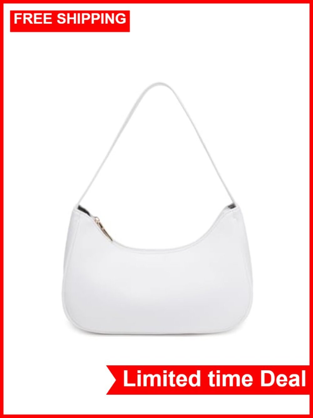 Cute Hobo Shoulder Bag for Women - PU Leather Tote Handbag Purse with Zipper,